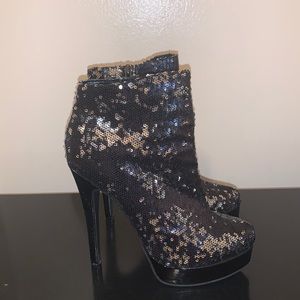 Gently Worn Sequin Bootie.